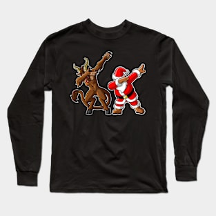 Dabbing Krampus santa claus Long Sleeve T-Shirt